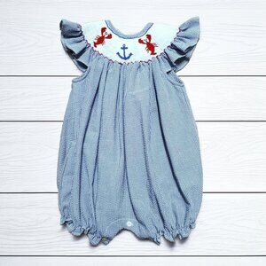 Classy Couture Bishop Smocked Lobster Bubble Size 12m